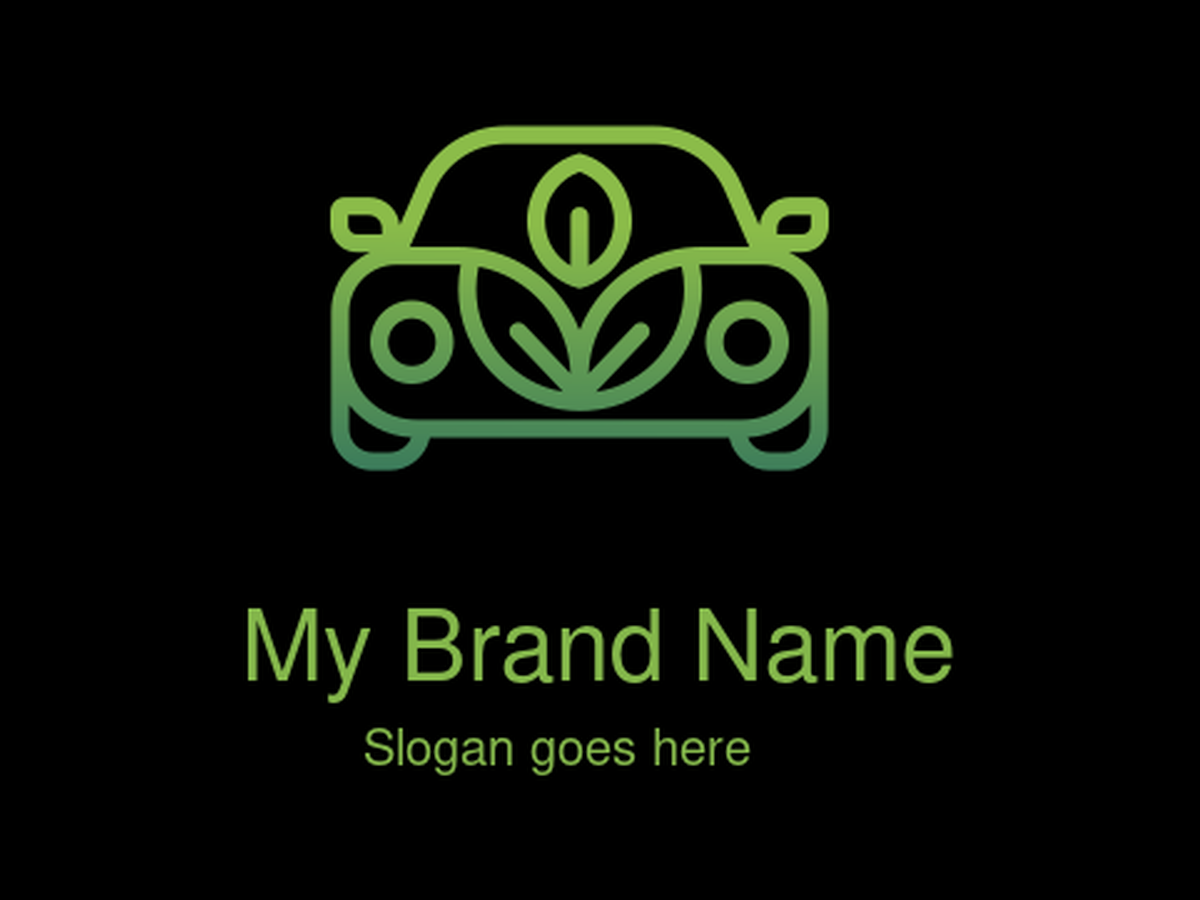 Eco-Friendly Green Car with Leaf Design Logo Design for Sustainable Automotive Brands